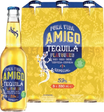 Amigo Tequila flavoured bier 3pack Amigo Tequila flavoured bier 3pack